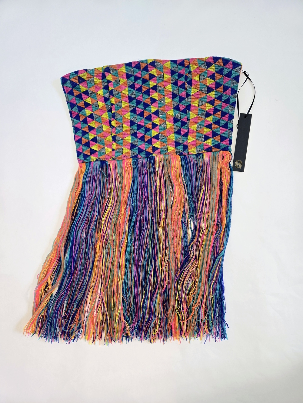 NWT House of Harlow 1960 Colorful Strapless Fringe Boho Beachy Top Womens Size S - Picture 5 of 12